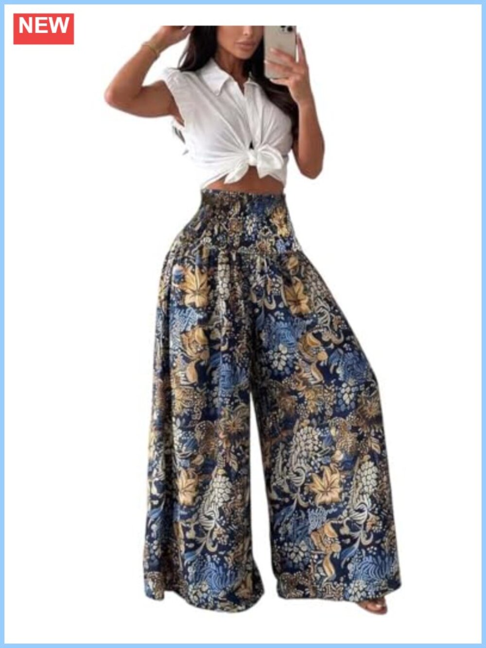 High Waisted Wide Leg Palazzo Pants